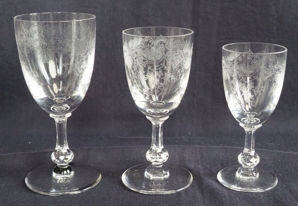 St Louis crystal white wine glass / port glass, Cleo pattern - 13.1cm - signed