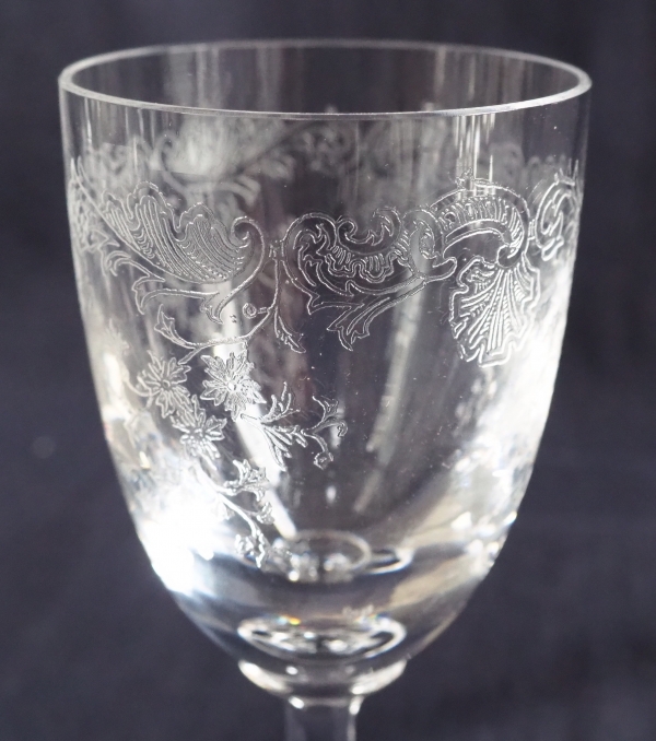 St Louis crystal wine glass, Cleo pattern - 14.6cm - signed