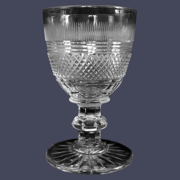 St Louis crystal water glass, close to Trianon pattern - 19th century