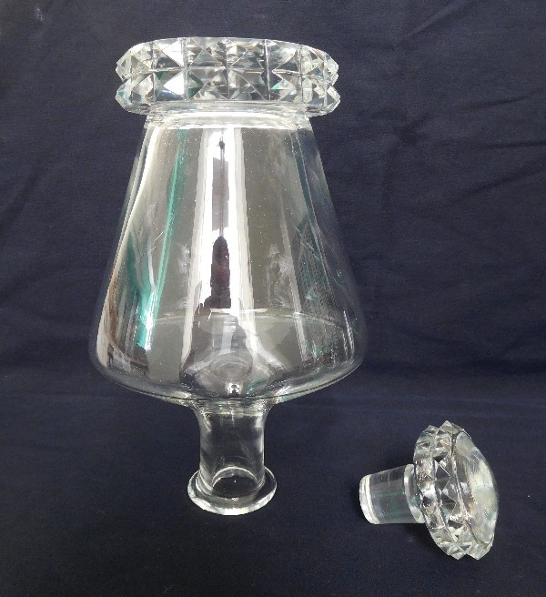 St Louis crystal whiskey or wine decanter, Diamant pattern - signed