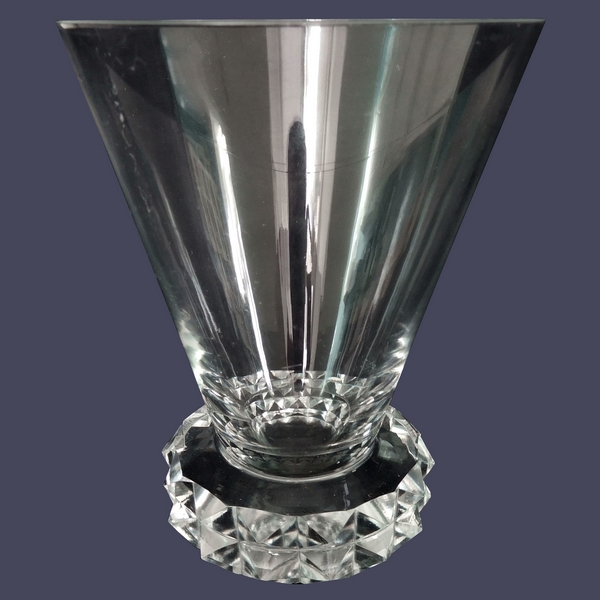St Louis crystal port or wine glass, Diamant pattern - 7.6cm