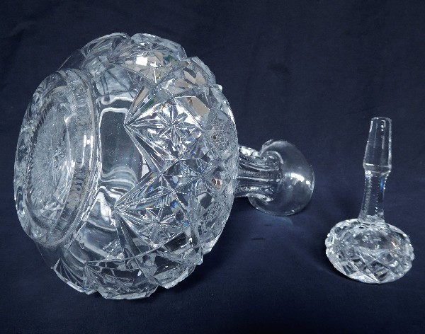 St Louis crystal ewer / wine decanter, Florence pattern - signed