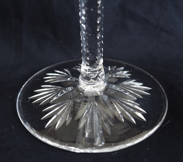 St Louis crystal champagne flute, Florence pattern - signed