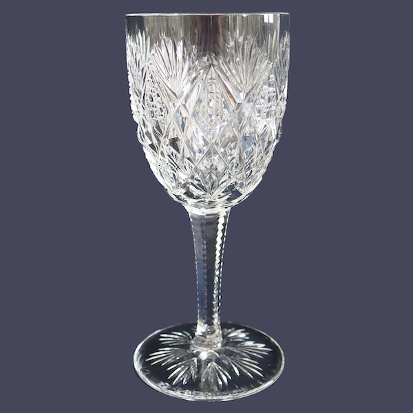 St Louis crystal wine glass, Florence pattern - 16.4cm - signed