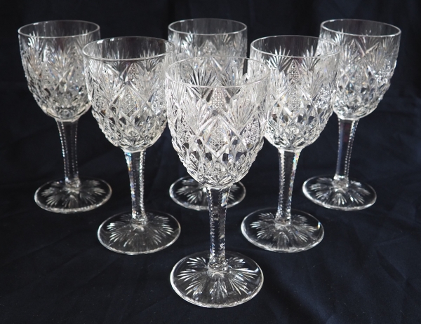 St Louis crystal wine glass, Florence pattern - 16.4cm - signed