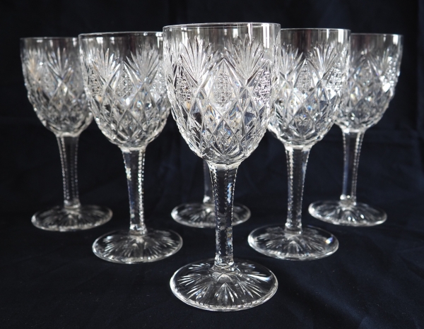 St Louis crystal water glass, Florence pattern - 18.1cm - signed