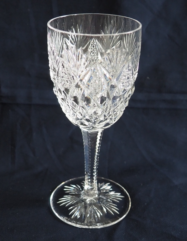 St Louis crystal white wine glass, Florence pattern - 14.1cm - signed