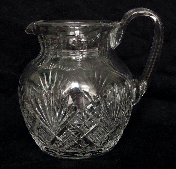 St Louis crystal pitcher, Gavarni pattern - signed