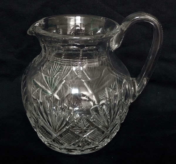 St Louis crystal pitcher, Gavarni pattern - signed