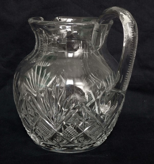 St Louis crystal pitcher, Gavarni pattern - signed