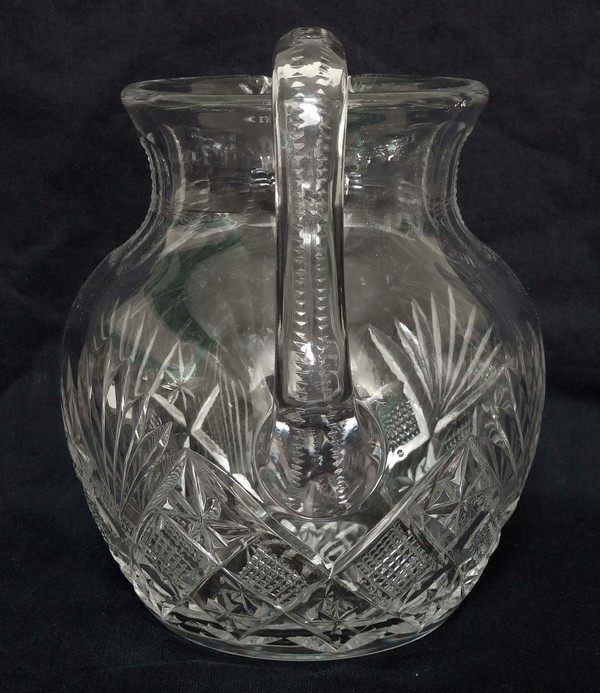 St Louis crystal pitcher, Gavarni pattern - signed