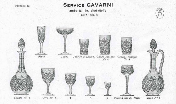 Carafe à vin en cristal taillé de St Louis, modèle Gavarni - signée