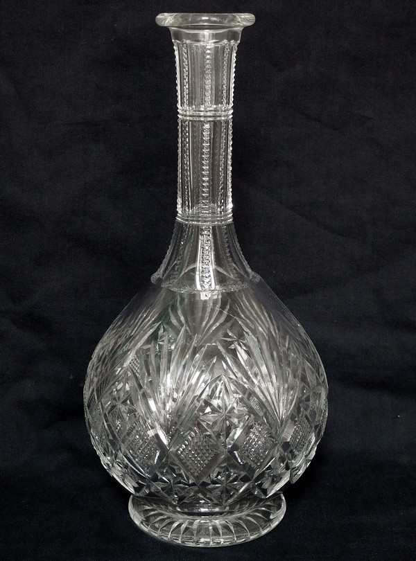 St Louis crystal wine decanter, Gavarni pattern - signed