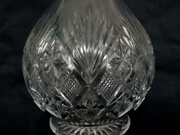 St Louis crystal wine decanter, Gavarni pattern - signed