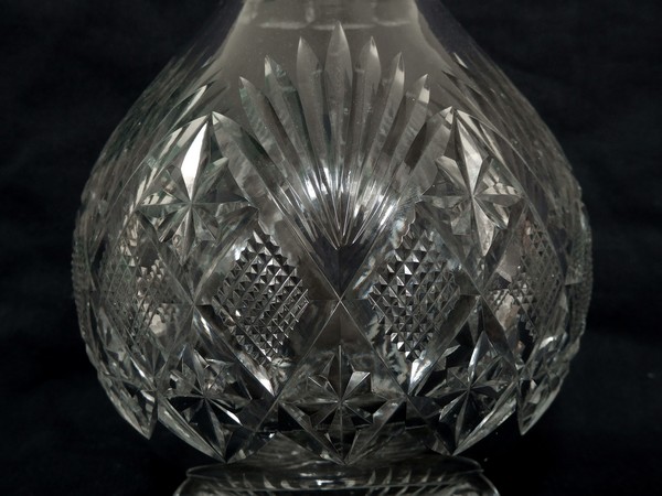 St Louis crystal wine decanter, Gavarni pattern - signed