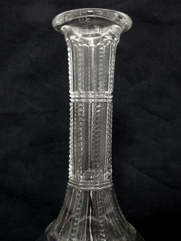 St Louis crystal wine decanter, Gavarni pattern - signed