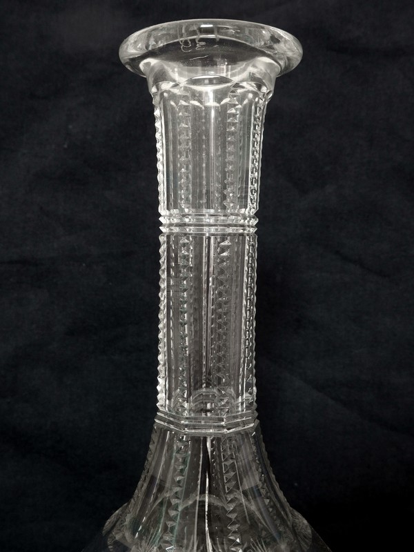 St Louis crystal wine decanter, Gavarni pattern - signed