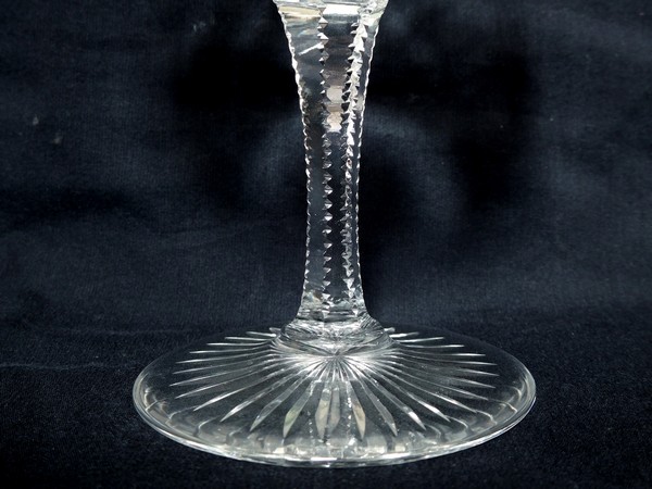 St Louis crystal champagne glass, Gavarni pattern - signed