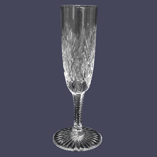 St Louis crystal champagne glass, Gavarni pattern