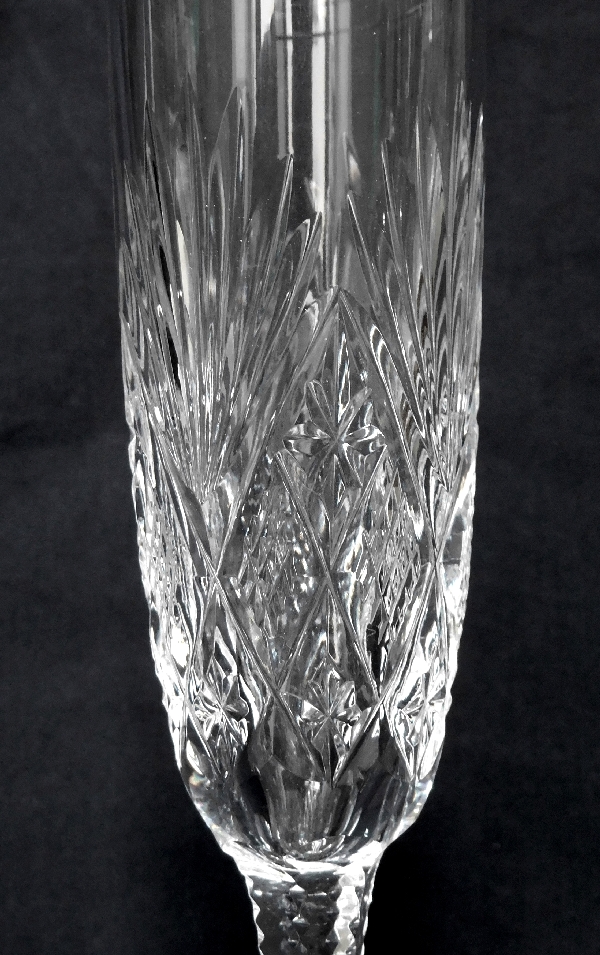 St Louis crystal champagne glass, Gavarni pattern