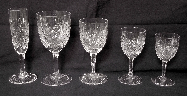 St Louis crystal champagne glass, Gavarni pattern