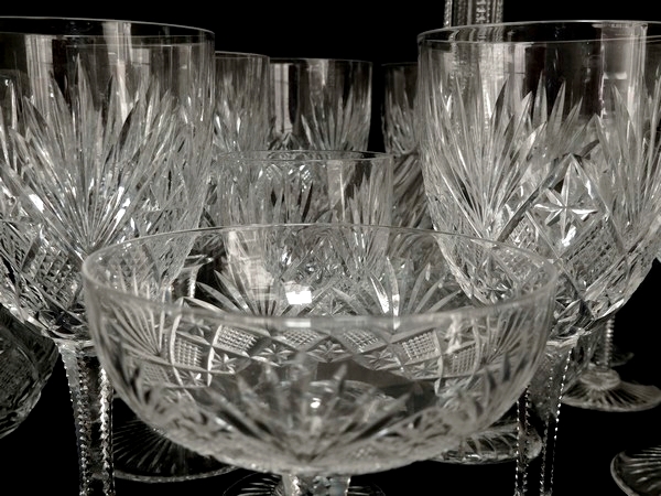 St Louis crystal champagne glass, Gavarni pattern