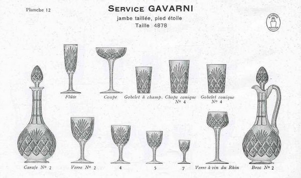 St Louis crystal champagne glass, Gavarni pattern