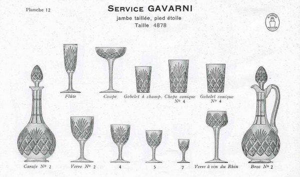 St Louis crystal wine or port glass, Gavarni pattern - 8cm