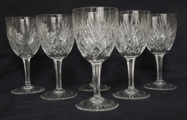 St Louis crystal water glass, Gavarni pattern - signed - 16,4cm