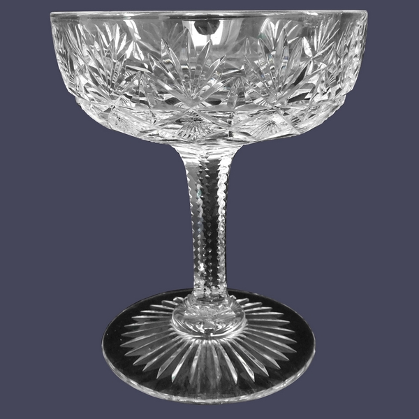 St Louis crystal champagne glass, Gavarni pattern