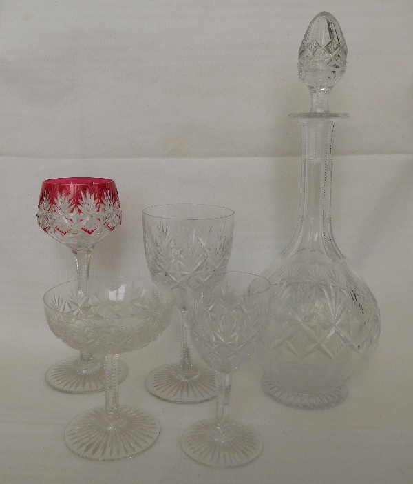 St Louis crystal champagne glass, Gavarni pattern