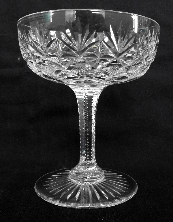 St Louis crystal champagne glass, Gavarni pattern