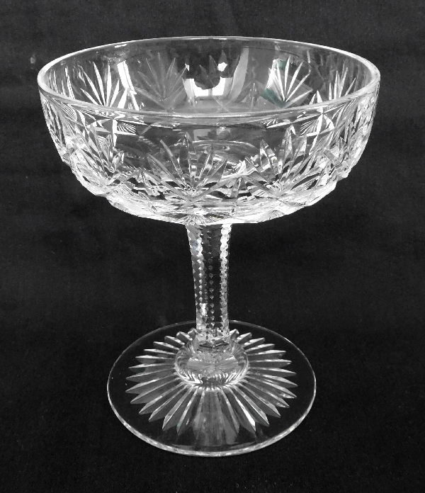 St Louis crystal champagne glass, Gavarni pattern