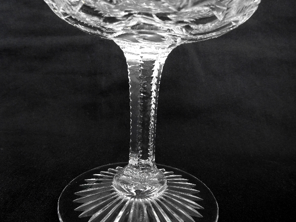 St Louis crystal champagne glass, Gavarni pattern