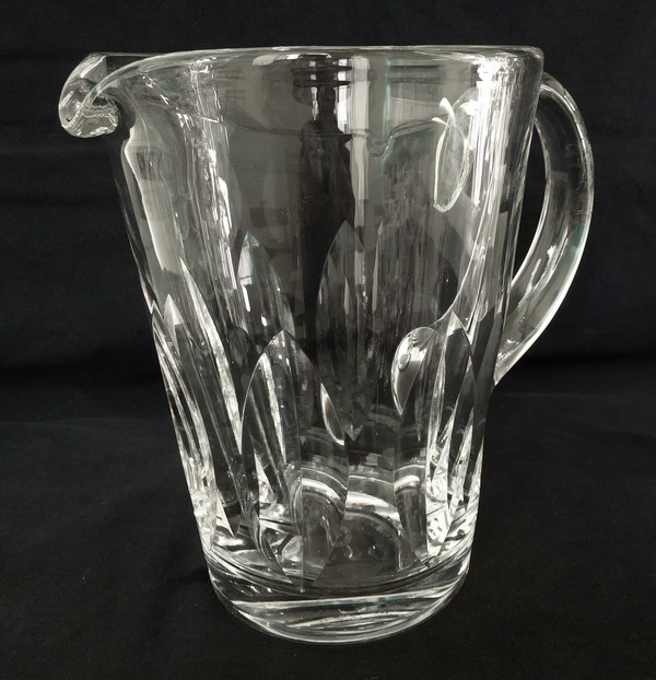 St Louis crystal wine pitcher, Jersey pattern - signed