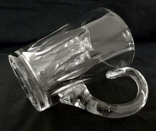 St Louis crystal wine pitcher, Jersey pattern - signed