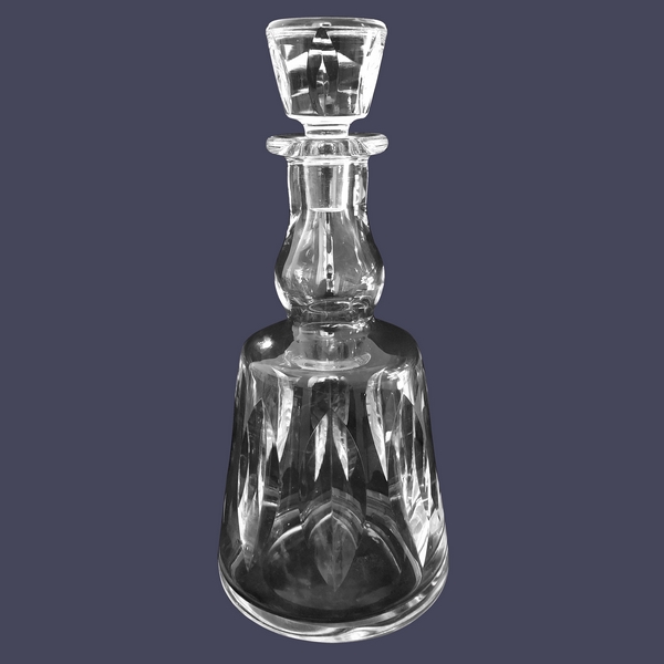 St Louis crystal wine decanter, Jersey pattern - signed