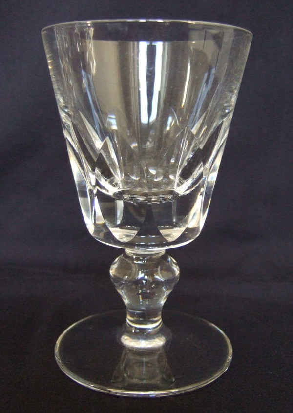 St Louis crystal wine glass, Jersey pattern - signed - 11.2cm