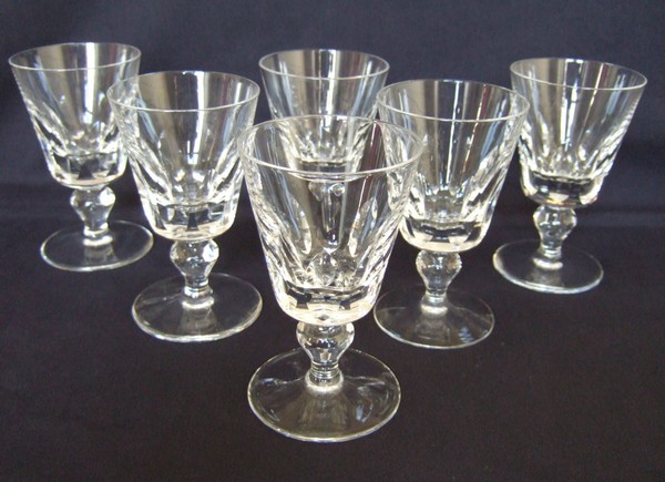 St Louis crystal wine glass, Jersey pattern - signed - 11.2cm