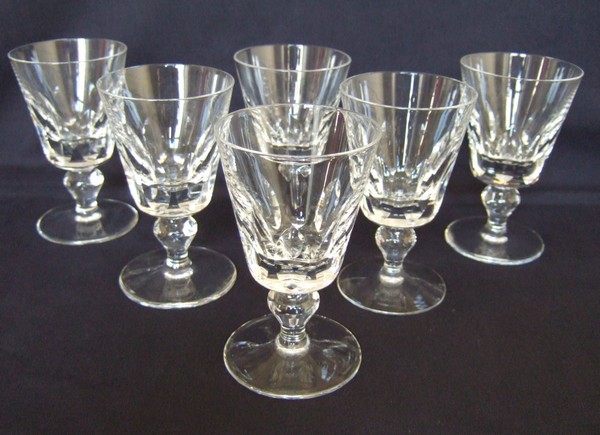 St Louis crystal wine glass, Jersey pattern - signed - 10.4cm