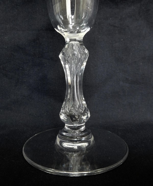 St Louis crystal champagne glass / flute, Lozère pattern - 17cm