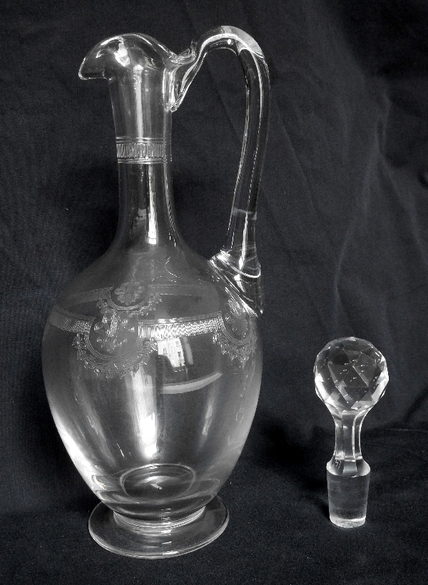 Carafe à eau / aiguière en cristal de Saint Louis, modèle Manon