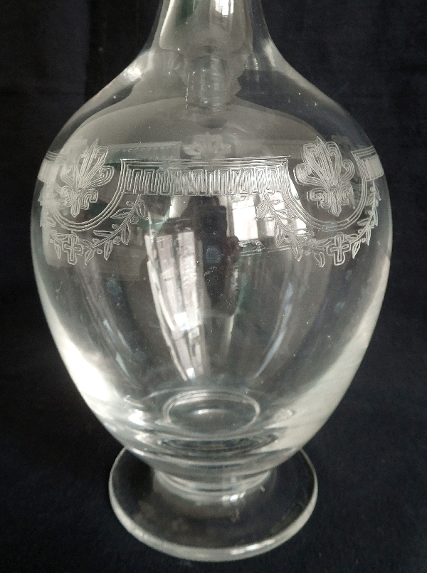 St Louis crystal liquor decanter, Manon pattern - 22.5cm