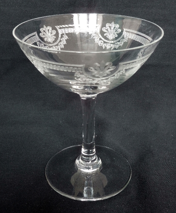St Louis crystal champagne glass, Manon pattern