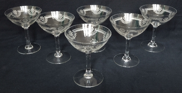 St Louis crystal champagne glass, Manon pattern