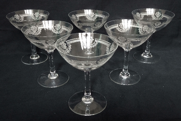 St Louis crystal champagne glass, Manon pattern