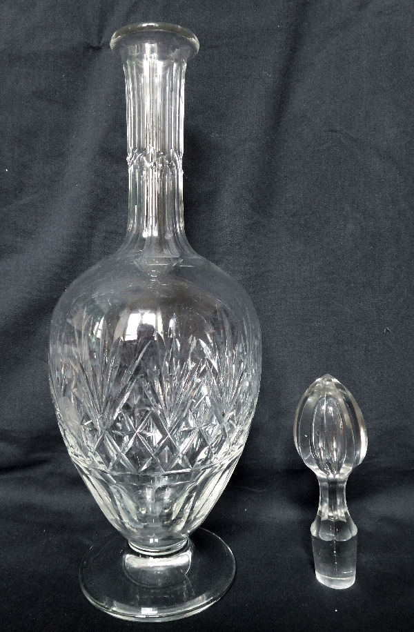 St Louis crystal wine decanter, Massenet pattern - 35.5cm