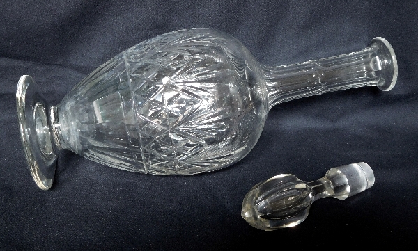 St Louis crystal wine decanter, Massenet pattern - 35.5cm