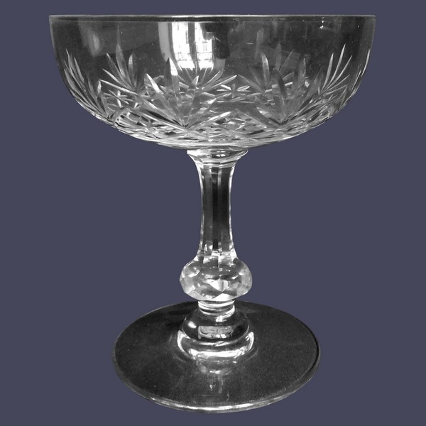 St Louis crystal champagne glass, Massenet pattern