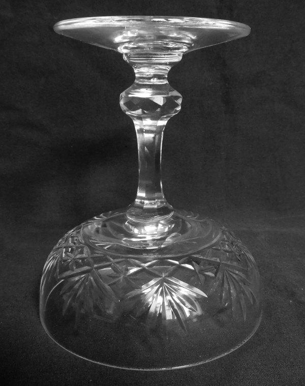 St Louis crystal champagne glass, Massenet pattern - signed